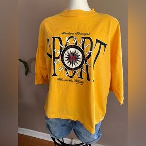 80s Active elements Yellow Graphic T-Shirt